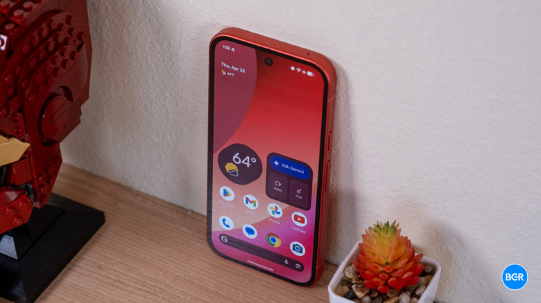 Front view of the Google Pixel 10a highlighting its bright and crisp Actua display.