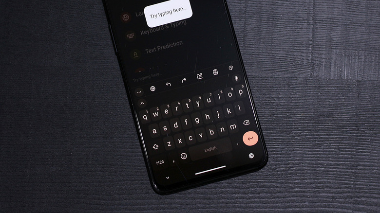 The FUTO Keyboard app open on an Android phone, highlighting its clean layout.