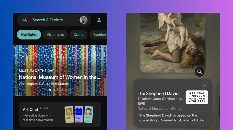 The main interface of the Google Arts and Culture app featuring world-renowned artworks.