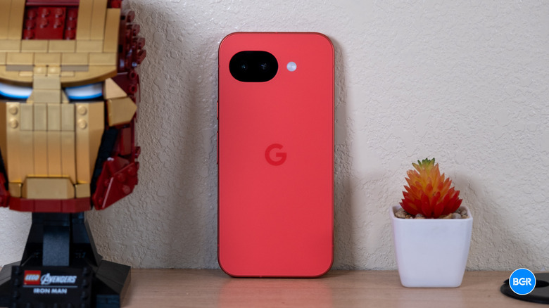 Full view of the back panel of the Google Pixel 10a showing its minimalist design.