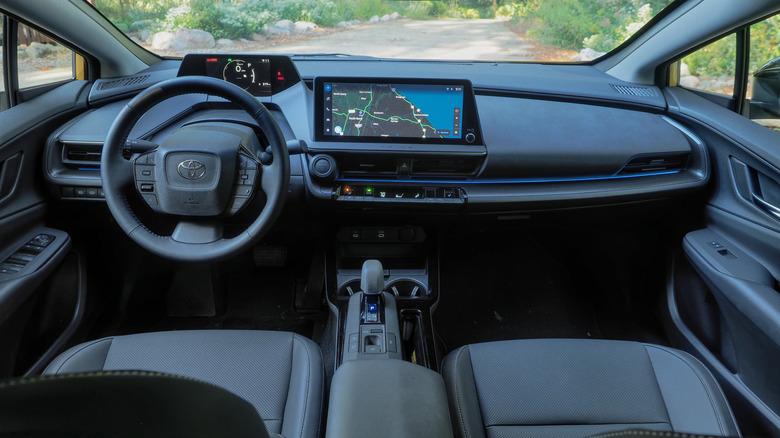 Full view of the 2025 Toyota Prius dashboard and center console.