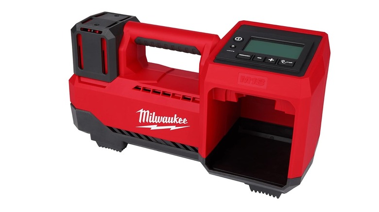 The Milwaukee M18 tire inflator displayed against a plain white background.