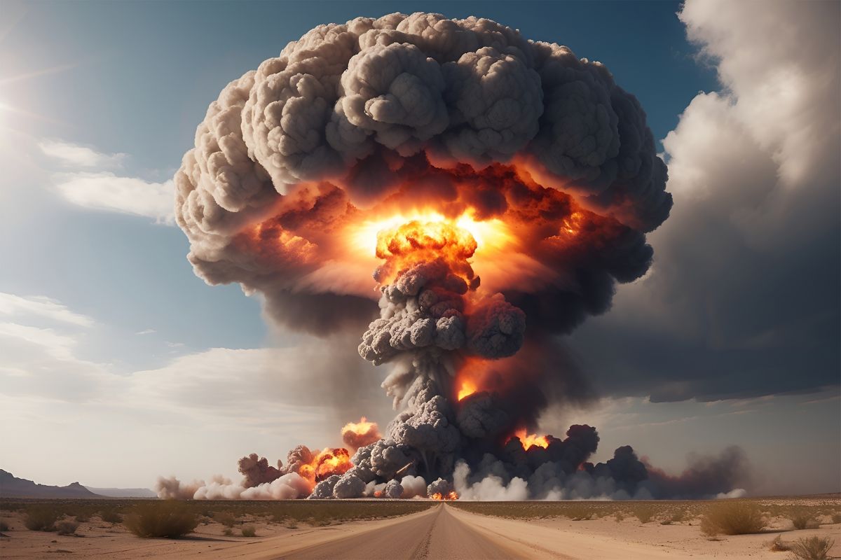 A vertical infographic displaying the escalation ladder from diplomatic tension to full-scale nuclear exchange.