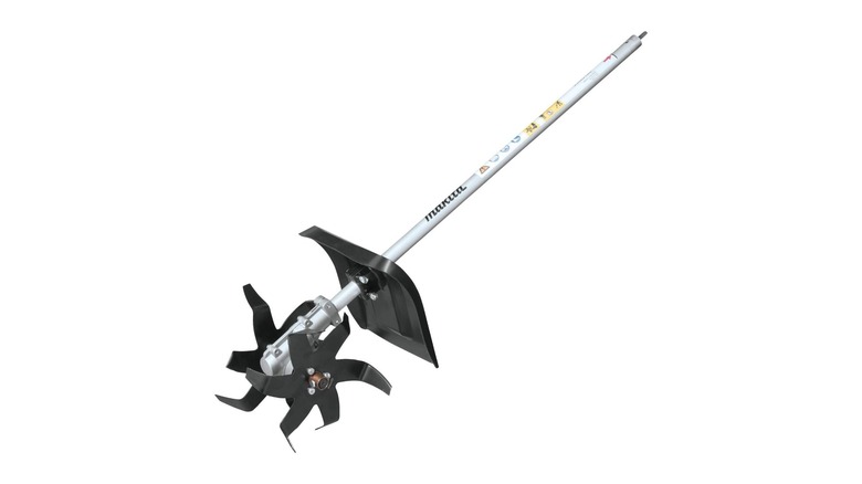 Makita Cultivator attachment for garden soil preparation
