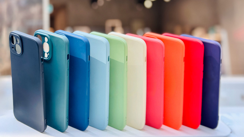Standard commercial smartphone cases showcasing high-quality finish and various colors.