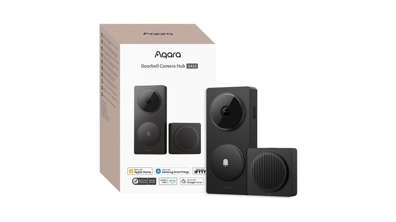 The Aqara G4 video doorbell mounted on a wall.