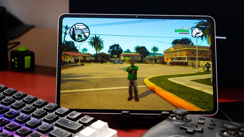 The Redmagic Astra running Grand Theft Auto: San Andreas with high-quality graphics.