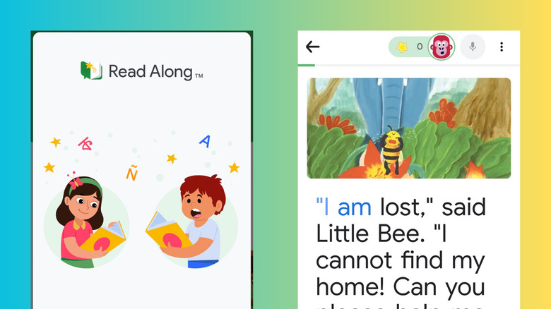 A storybook interface being read on the Google Read Along app with the Diya assistant.