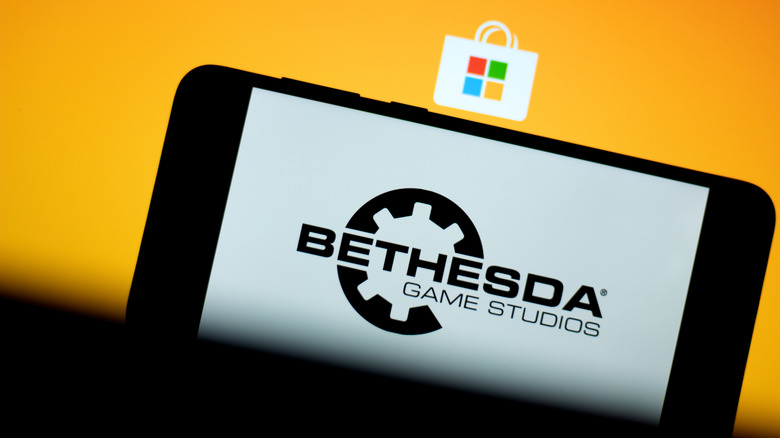 Bethesda Softworks logo prominently displayed on a mobile device.