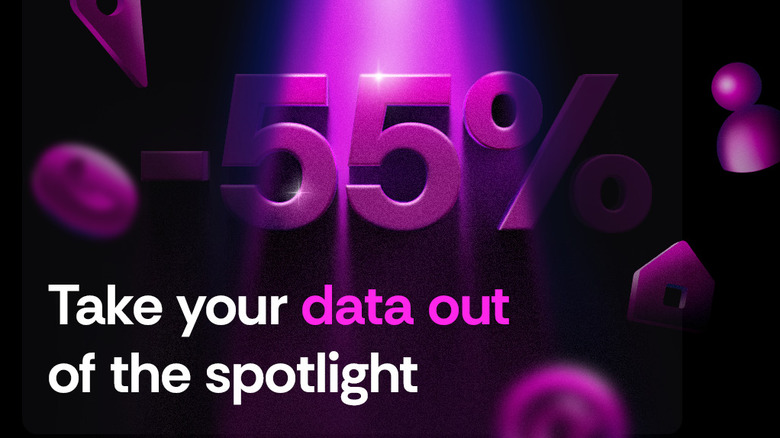 A promotional banner for Incogni featuring a 55 percent discount offer for data removal.